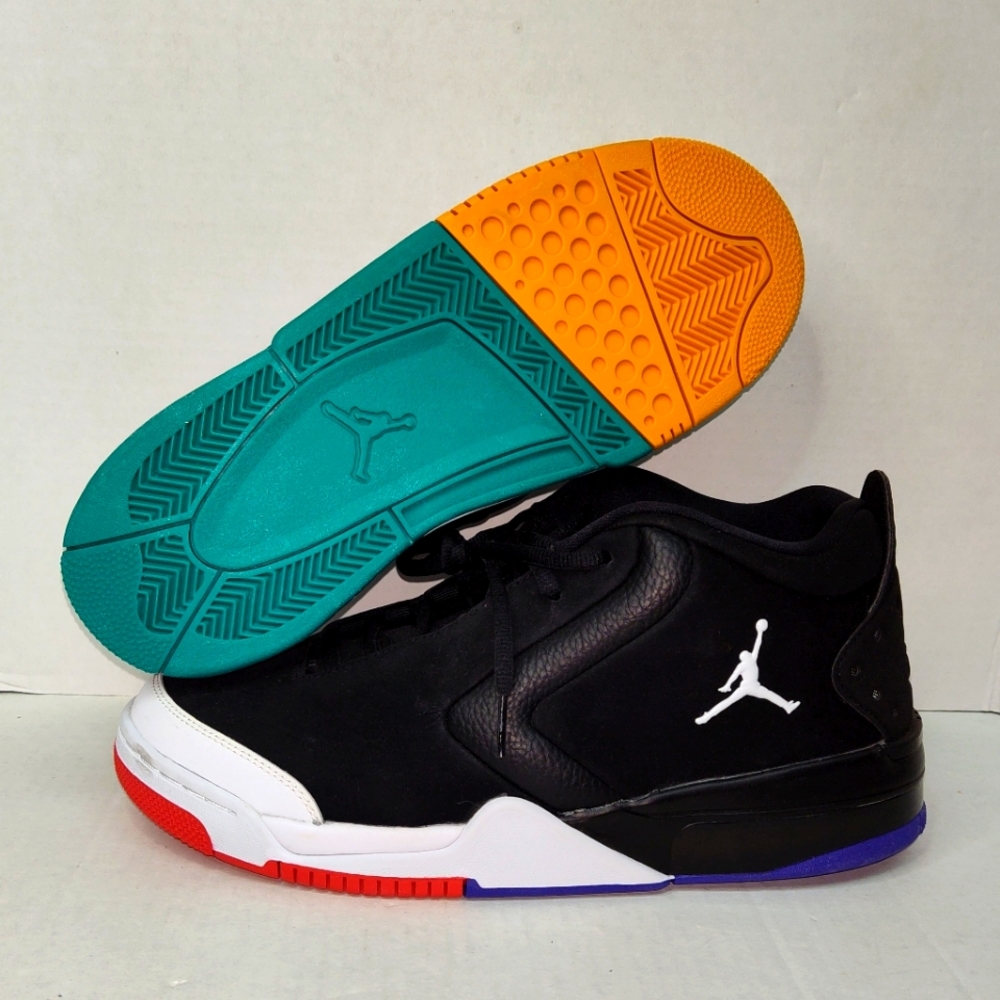 Jordan Athletic Shoes Black with Colorful Soles